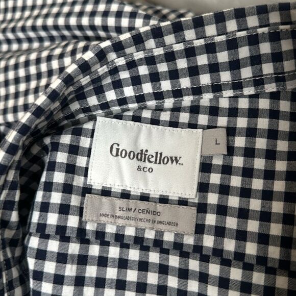 Goodfellow & Co Gingham Blue & White Checkered Plaid Button Down Size Large - Picture 4 of 4